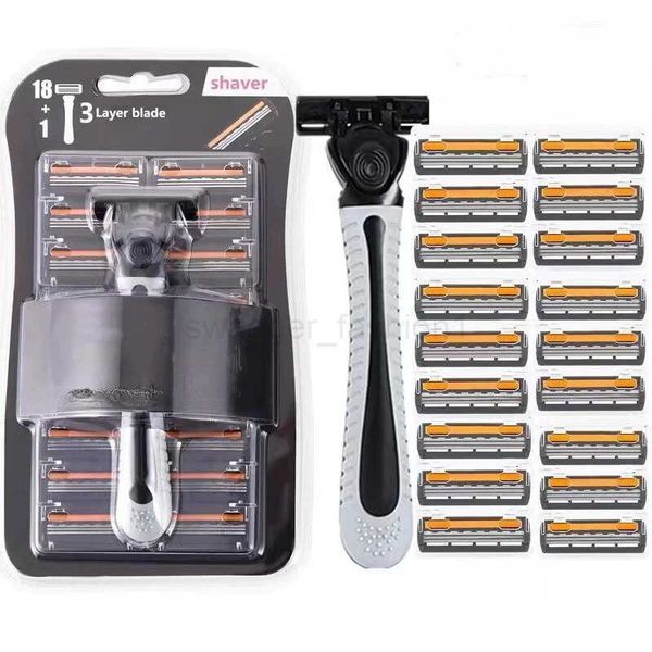 Shaver Brand New Design Men Razor Shaving Three Layer Shaver Reusable Razor Imported Blade Multi Tool Head ChangeB240709