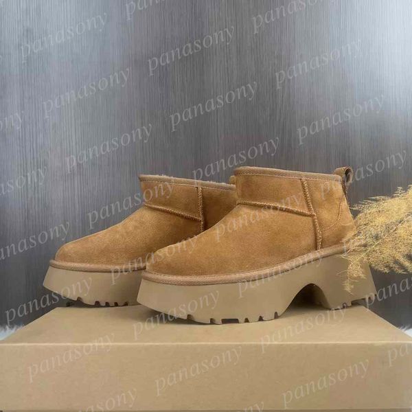 Boots New Womens Designer Australia Winter Shoes Fur Womens High Heels Platform Snow Collar Boots Tasman Tazz Classic Mini Luxury Botas Muje