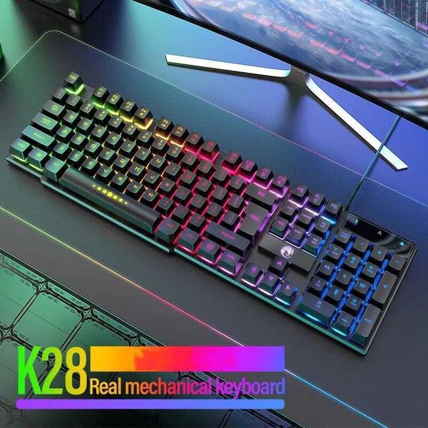 Cputer keyboard waterproof portable gaming keyboard backlit ergonomic color keyboard Cputer accessories 104 key USB Y241126