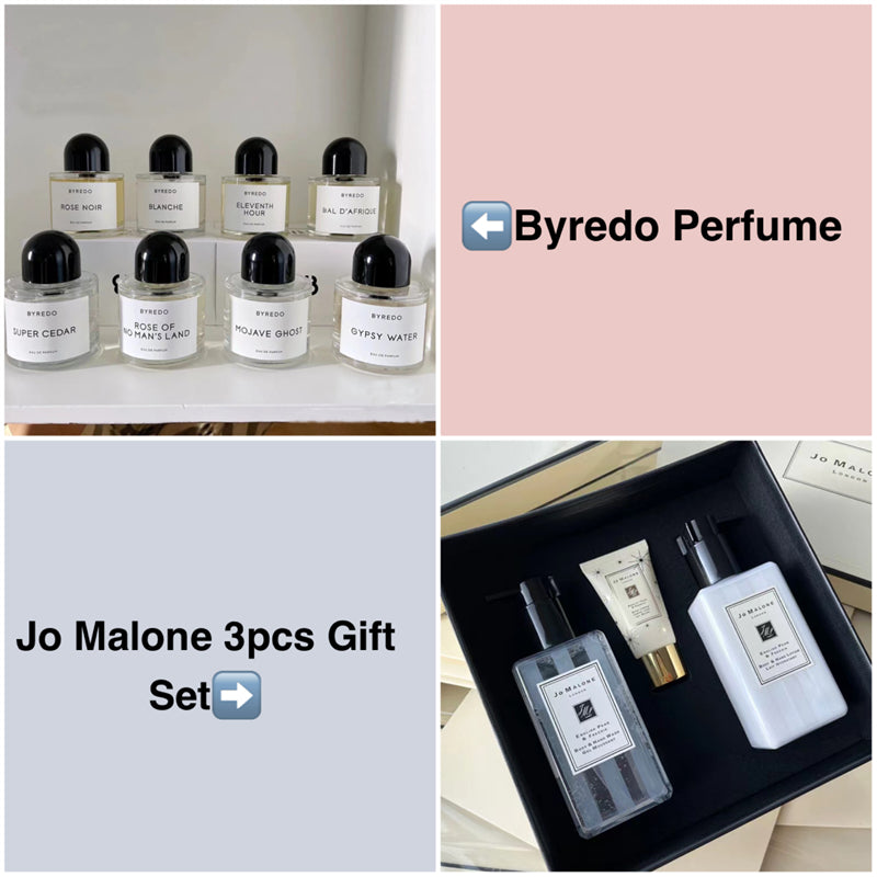 1:1 DUPE BYREDO Perfume 100ml and Jo Malone 3pcs Gift Set ROSE OF NO MAN&#039;S LAND Perfume BLANCHE-ELEVATOR MUSIC-MOJAVE GHOST- SUPER CEDAR-BAL D&