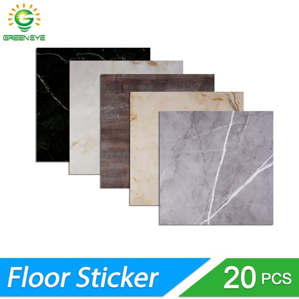 Wall Stickers 20pcs Self Adhesive Waterproof Marble PVC Floor Sticker Bathroom living room Renovation Decals Ground Decor 230224