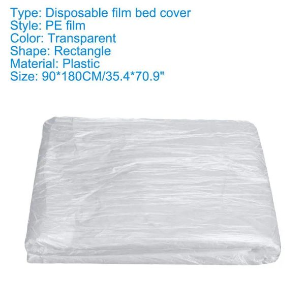100pcs Disposable Plastic Couch Cover Bedspread SPA Massage Treatment Table Sheets Transparent Beauty Bed Waterproof Film