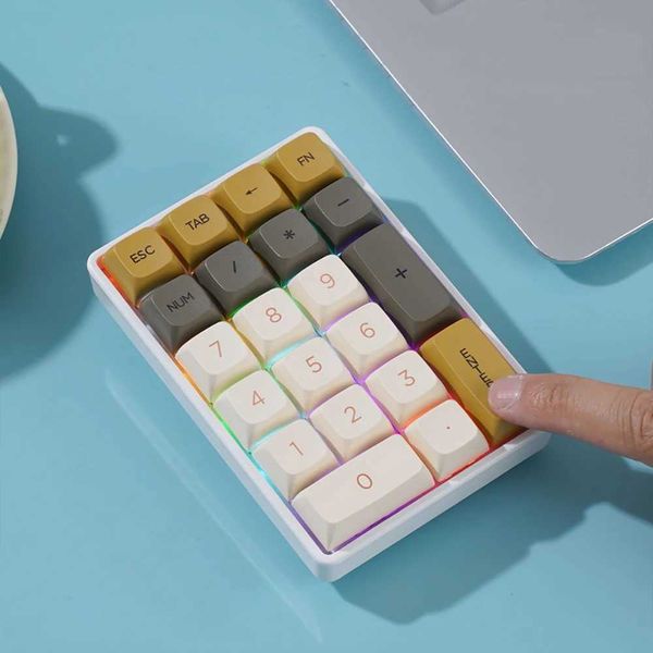 21 Keys Mini Keyboard 2.4G Wireless Number Pad Mechanical Numeric Keypad For Accounting Numpad Gaming Programming Keypads M240907