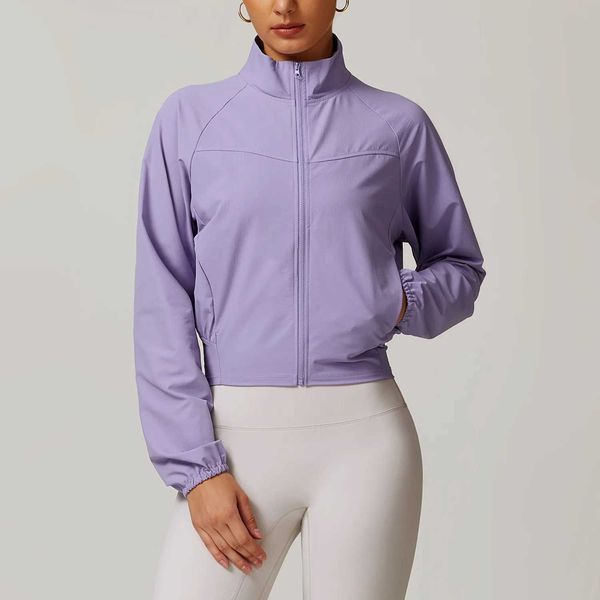Yoga Outfit Long Sleeve Pocket Sports Jacket Women Zip Fitness Shirt Gym Top Activewear Running Coats Workout Clothes Woman H250207