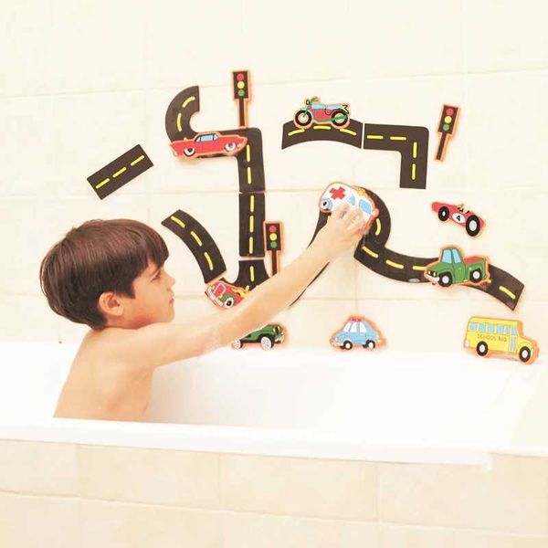 Baby toys flexible Road Track Toy Bathroom Bathtub Soft EVA Paste Early Education DIY Sticker Puzzle Toys C250211