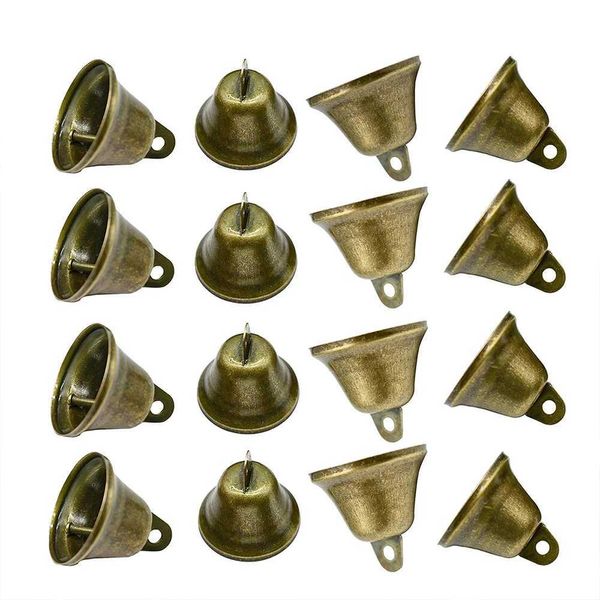 16Pcs Vintage Bronze Jingle Bells Christmas Decoration Dog Doorbell Potty Training Housebreaking Making Wind Chimes Y240921