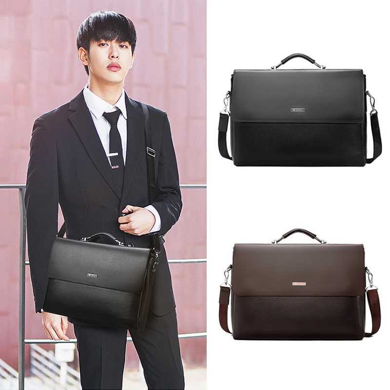 Fashion Leather Briefcase For Men Designer Work Business Tote Bags Handbag Cross Shoulder Square A4 Side Crossbody Laptops Bag Z250220
