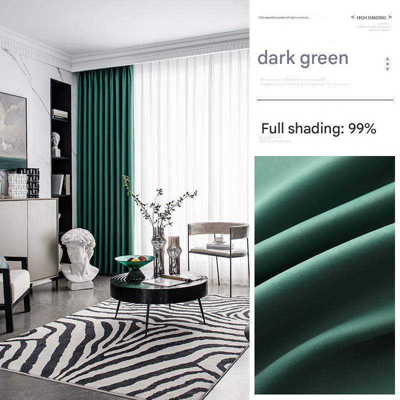YL-36735 bedroom full blackout curtain new living room thickened sunscreen bay window cloth rental house light luxury