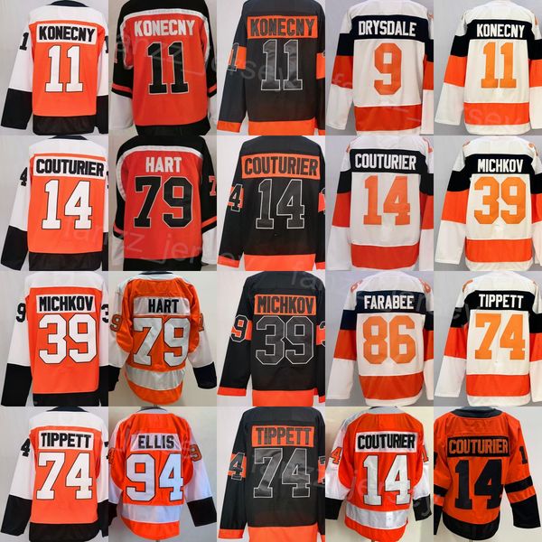 Team Hockey 74 Owen Tippett Jersey Mens 79 Carter Hart 9 Jamie Drysdale 39 Matvei Michkov 11 Travis Konecny 14 Sean Couturier Reverse Retro