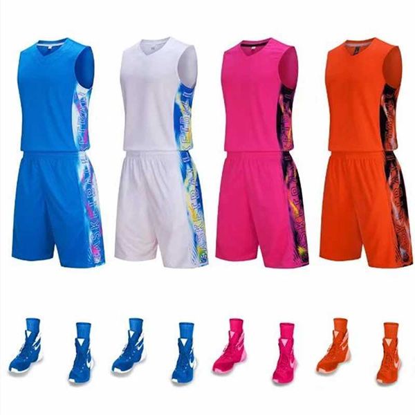 Basketball Sets Men Basketball Jerseys Suit Boys College Mens Basketball Uniforms Sport Kit Shirts Shorts Set Clothes Breathable z241205