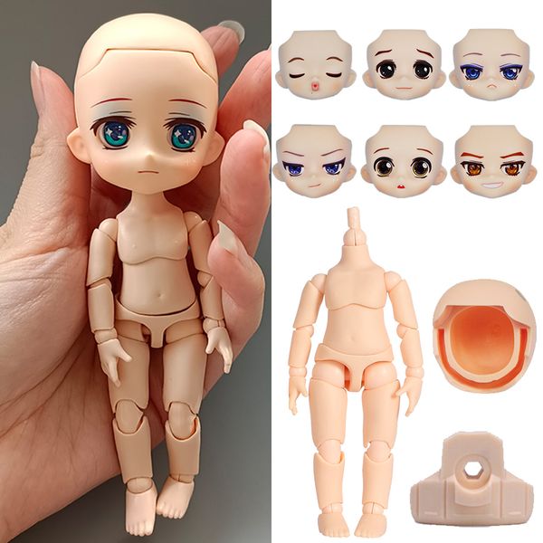 Dolls Normal White Ymy Doll Body Head Face 10Cm Moveable Joints Doll With Makeup Diy Toys Replaceable Accessories For Gsc Head 230111