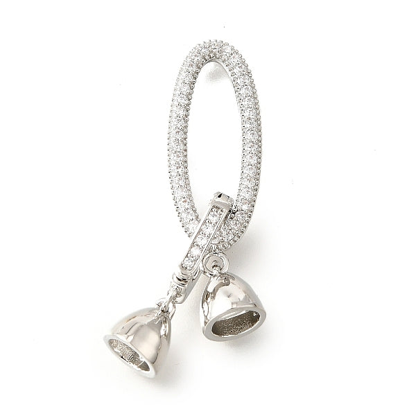 Placage en rack laiton micro pave zircon cubique transparent fermoirs rabattables