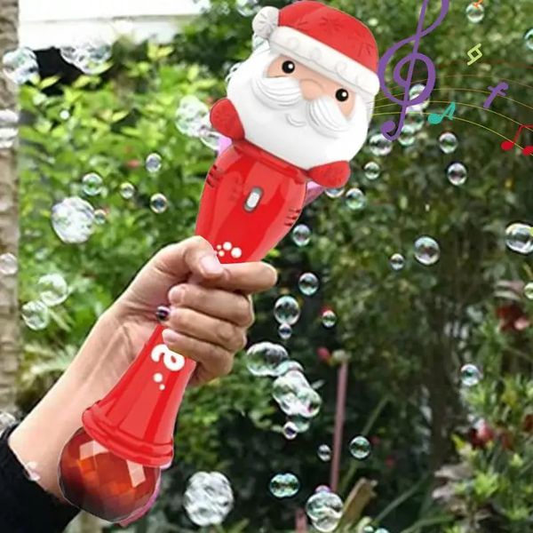 Santa Bubble Electric Machine Bath Toy Colorful Lighting Automatic Bubble Maker Outdoor Interactive Spoof Kid Handheld Toy Gift 241217