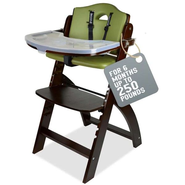Junior Convertible Wooden Chairs for Babies & Toddlers. 3-in-1 Adjustable High Chair with Removable Tray, Easy to Clean,