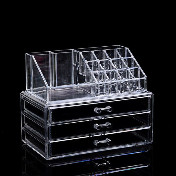 Storage Boxes Bins Clear Acrylic Makeup Organizer Storage Boxe Plastic Make Up Organizer For Cosmetics Lipstick Organizer home Storage Drawe