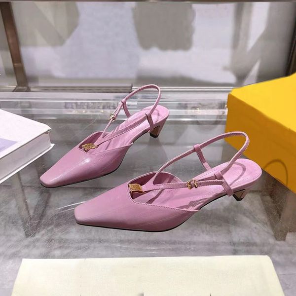 Sandals, petite, mid heeled, low heeled, pointed toe, black pink leather, fashionable, party, office, professional, formal