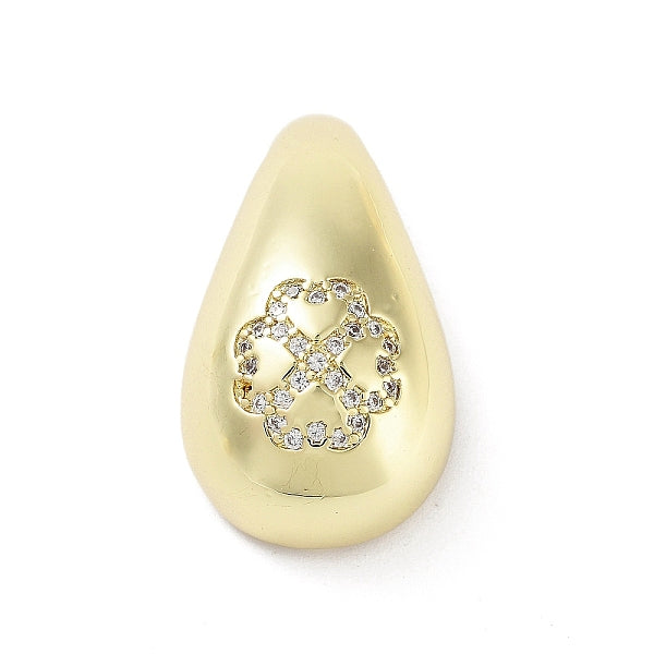 Placage de crémaillère en laiton micro pavé pendentifs en zircone cubique claire