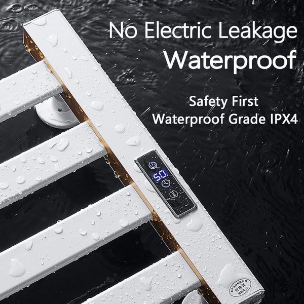 Black Intelligent Constant Temperature Electric Heating Towel Rack Bathroom Towel Heated Dryer Electric Bathroom Towel 110V-220V