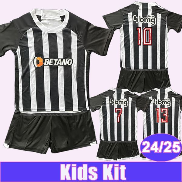 2024 25 Atletico Mineiro Kids Kit Soccer Jerseys VARGAS PAULINHO OTAVIO M.ZARACHO IGOR GOMES SARAVIA RUBENS Child Suit Football Shirts