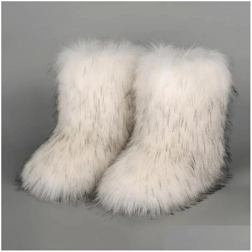 Boots Y2K Kids Winter Shoes Faux Fur Toddler Girl Fashion Colorful Children Ankle Snow Warm Girls 240711 Drop Delivery Baby Maternity Ot6Bm