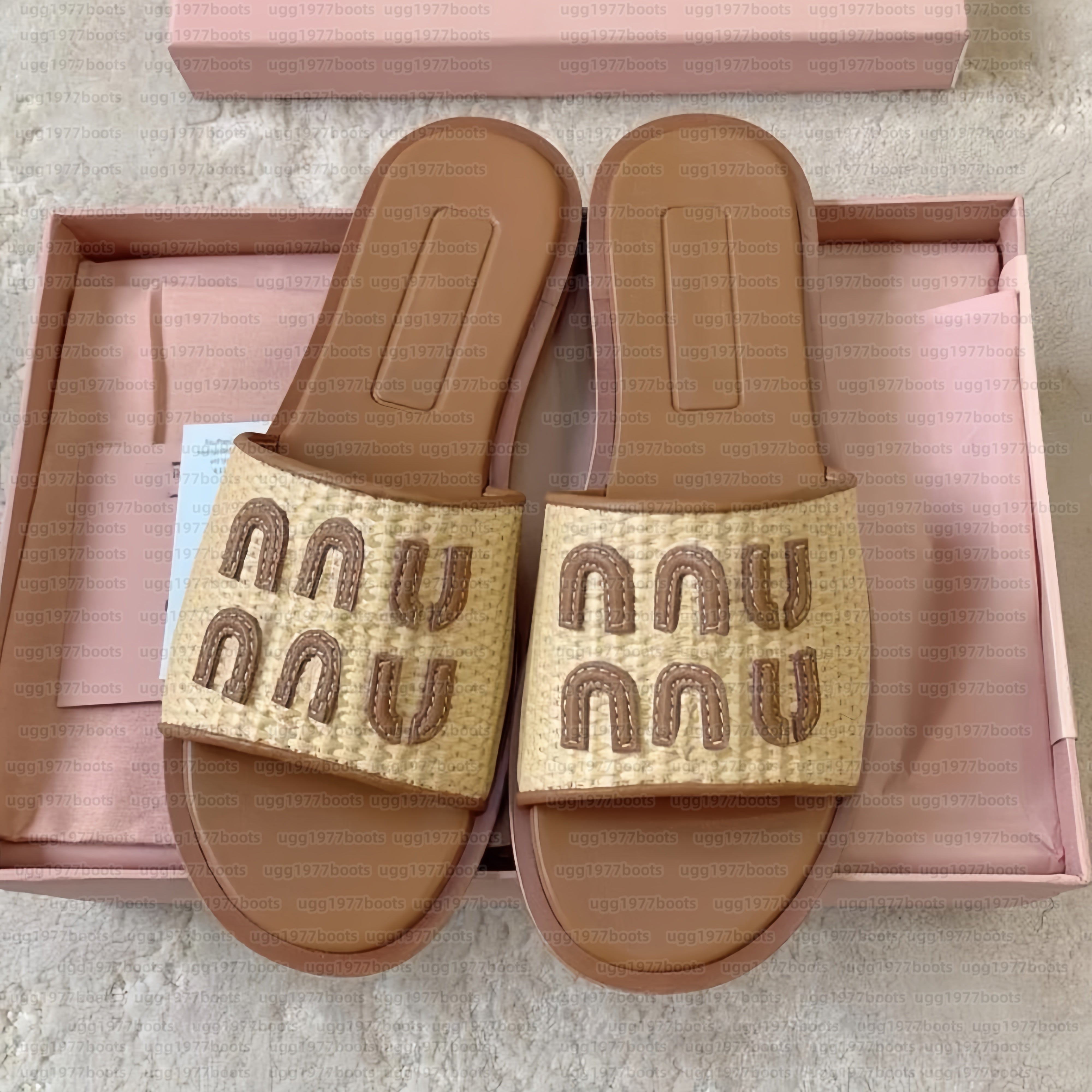 Slippers designer With Box sandals women shoes platform slides sandale womens flip flops flat slipper outdoor real leather womens outside sliders be