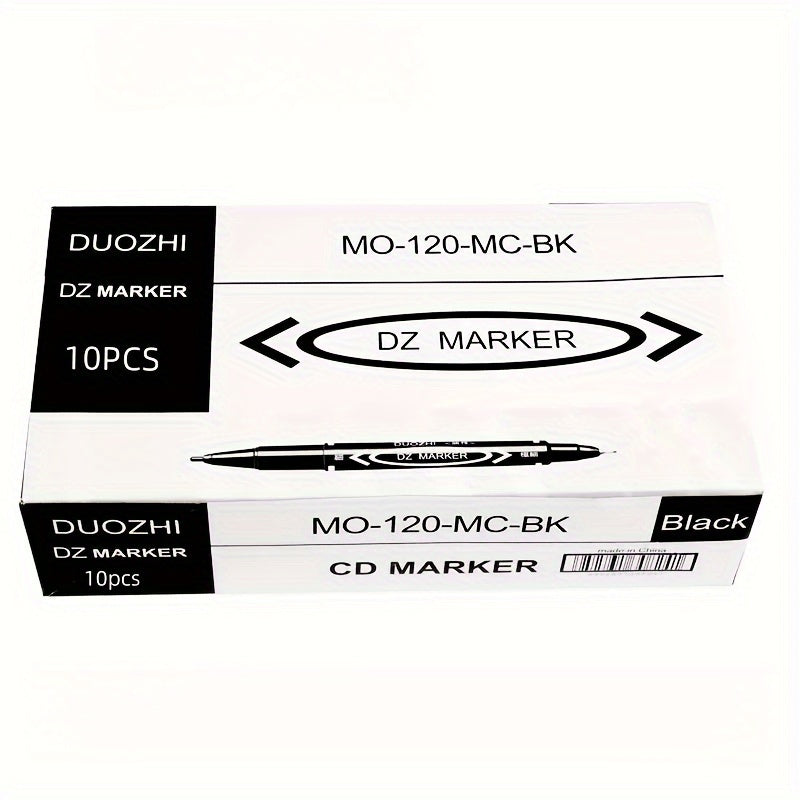 TEMU A Set Of 10 Double Headed Marker Pens - Oily, Quick Drying, Non Fading, Smooth Writing, Fine To , Suitable For Art And Office Supplies, Non