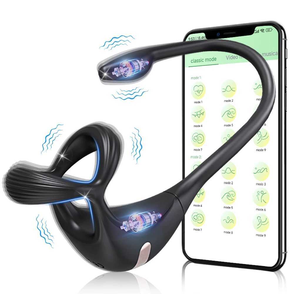 Other Health Beauty Items Vibrating Cock Ring Taint Stimulator with Mini Prostate Massager App Control for Men Couples Anal Butt Plug Penis Ring Q24