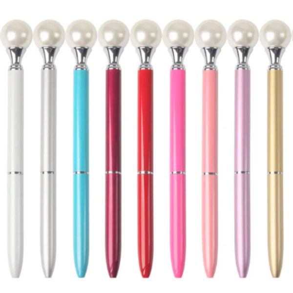wholesale Pearl Ball Pens Ballpen Pen Fashion Girl Big Pearl Ballpoint Pens For School Stationery Office Supplies Wholesale LL