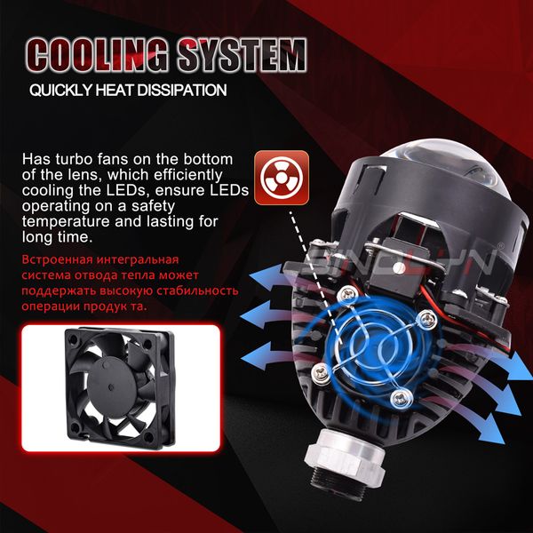 Sinolyn 2.5 Inch 4300K 6000K Bi LED Projector Lenses For Headlights H7 H4 H1 9005 9006 Devil Eyes LED Headlamp Car Accessories