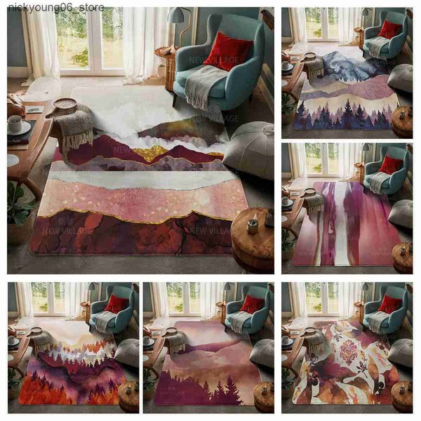 Non-Slip Bath Mats Living room floor mats carpet family door mat modern Nordic style room bathroom feet bathroom non-slip kitchen Landscape