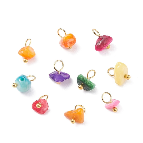 Natural Chip Dyed Shell Charms