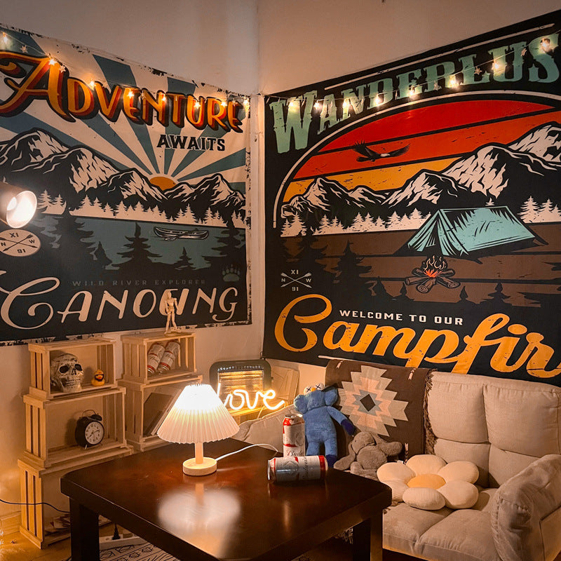 Retro decorative wall cloth background cloth bedside bedroom camping outdoor hanging cloth FEH701