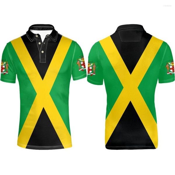 Men&#039;s Polos JAMAICA Youth Diy Free Custom Made Name Number Jam Polo Shirt Nation Flag Jamaican Country College Print Po Logo 0 Clothing