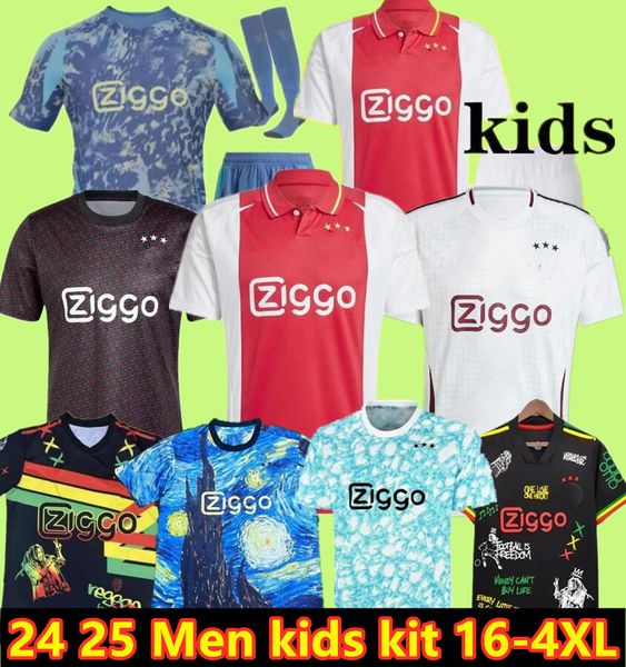 S-4XL 24 25 BROBBEY Ajaxis Soccer Jerseys Kids Kit 2024 2025 BERGWIJN Home Away 3rd Fourth Football Shirts AKPOM MIKAUTADZE TAYLOR SOSA CRUY