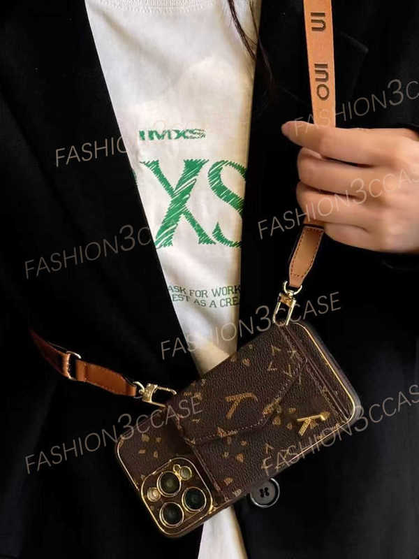 phone Cases designer For iPhone 16 Pro Max case 16pro 15 Plus 14 Pro 13 12 Brand Accordion Multi-Card Holder Crossbody Card Slot Full Coverage Flip