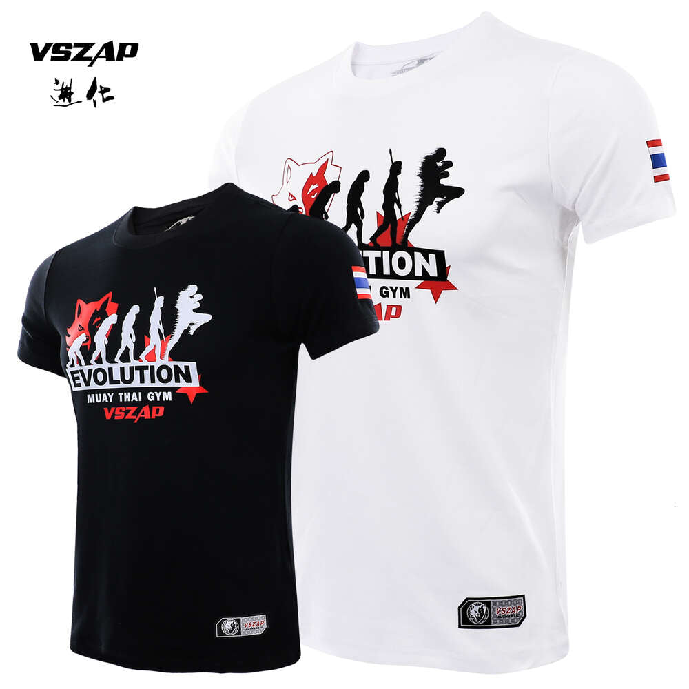 VSZAP Boxing Mma Muay Thai Evolutionary Action Multi Fighting Martial Arts Jujitsu Training T-shirt Fiess Men