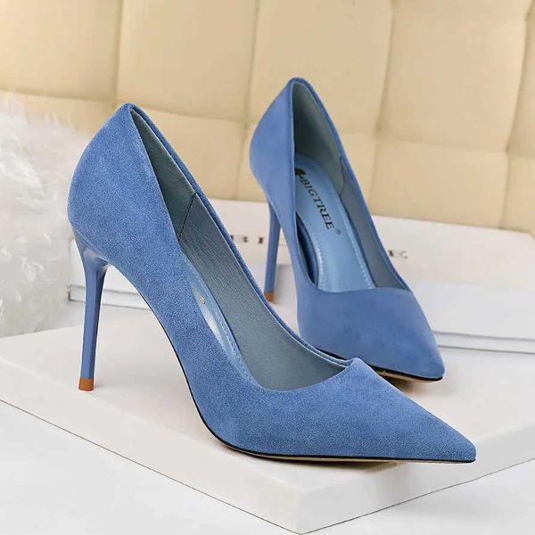 Plus Size 34-43 Womens 9cm High Heel Pump Striptease Set Escarpins Womens Wedding Bridal High Heels Evening Green Blue Yellow Shoes Y241107