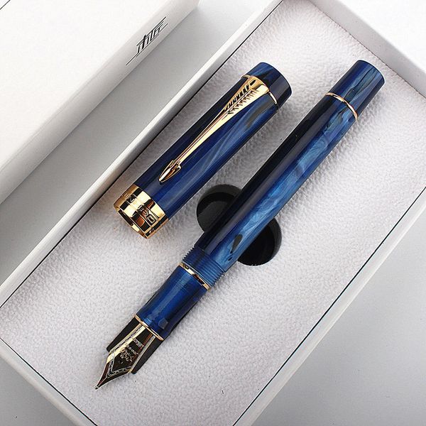 Gift Fountain Pens Jinhao Centennial 100 Fountain Pen 18KGP Golden Plated M Nib 0.7mm Resin Ink Pen With A Converter Business Office Gift Pe