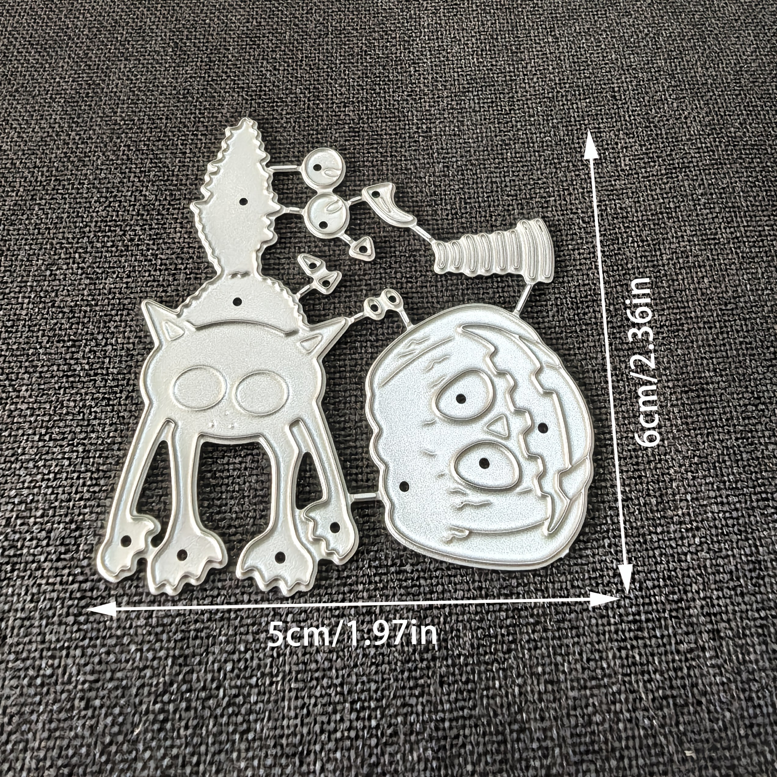 TEMU 1pc Halloween Cat And Pumpkin Metal Die, Diy Album Embossing Template, Handmade Greeting Card Metal Die, Gift Card Making Tool., Scrapbooking