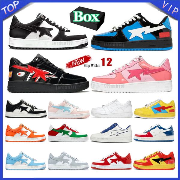 Box With Designer Shoes Men Women Low Patent Leather Camouflage Skateboarding Jogging Trainers Sneakers