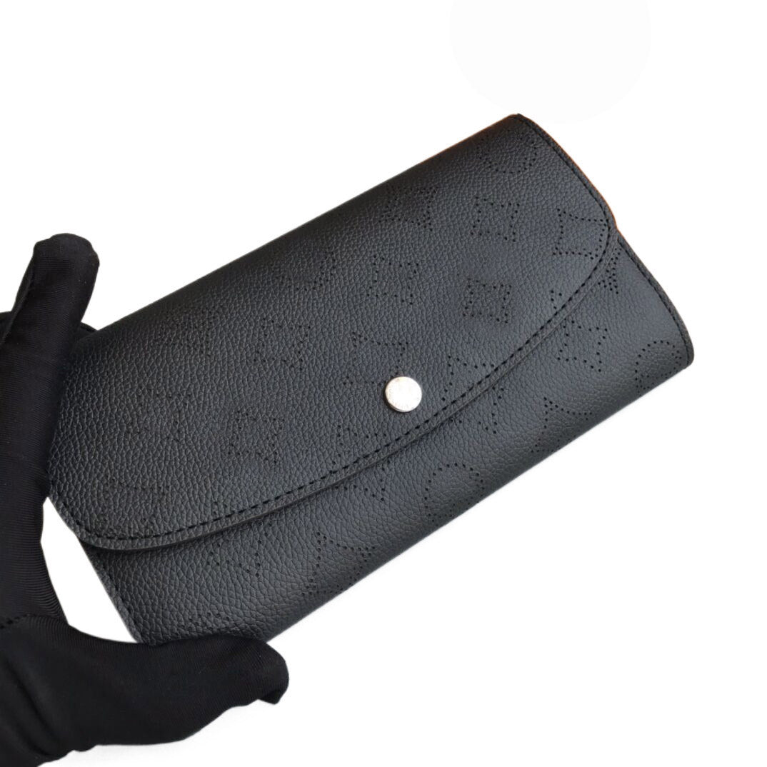 Women&#039;s Elegant Designer Envelope Wallet Fashion Cover Long Purse Premium Quality Perforate Flower & Letter Card Holder Classic Small Clutch Ba