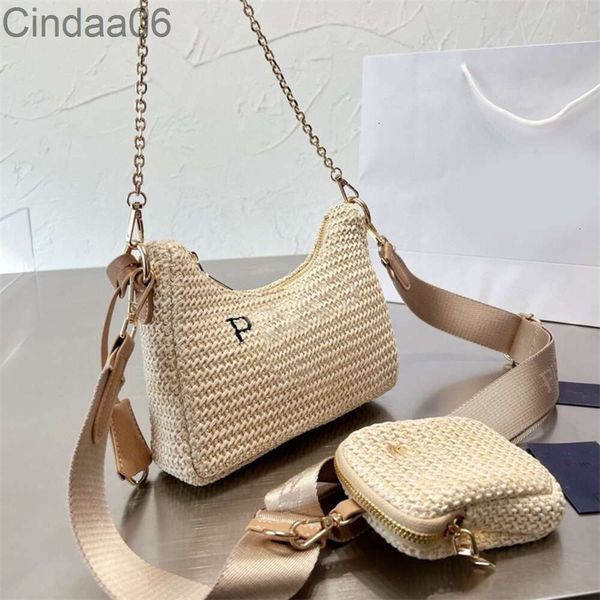 Designer Bag Womens Summer Beach Straw Knitting Brand Luxurys Handbags Fashion Casual Versatile Underarm Shoulder Bags Purse