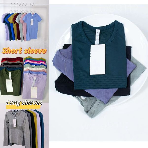 Women Yoga T-Shirts Women High-Elastic Breathable T-shirt Running Top Quick Drying Seamless Short Sleeve Jogging Fitness T-Shirts