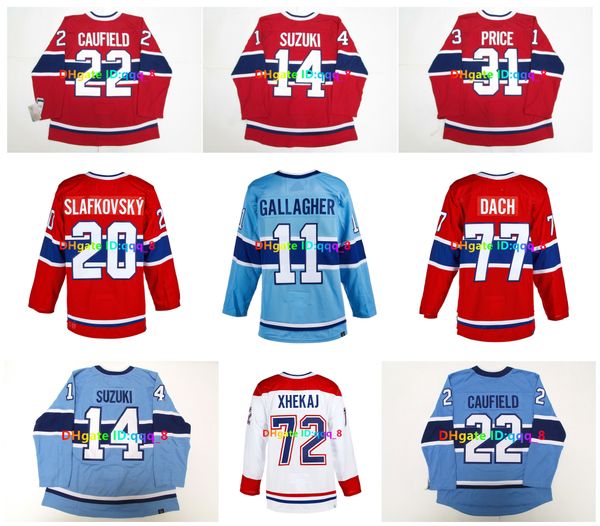Montreal Canadiens Reverse Retro Hockey Jersey - Authentic Team Colors with Player Names Suzuki Caufield Xhekaj Slafkovsky Dach Anderson Gal
