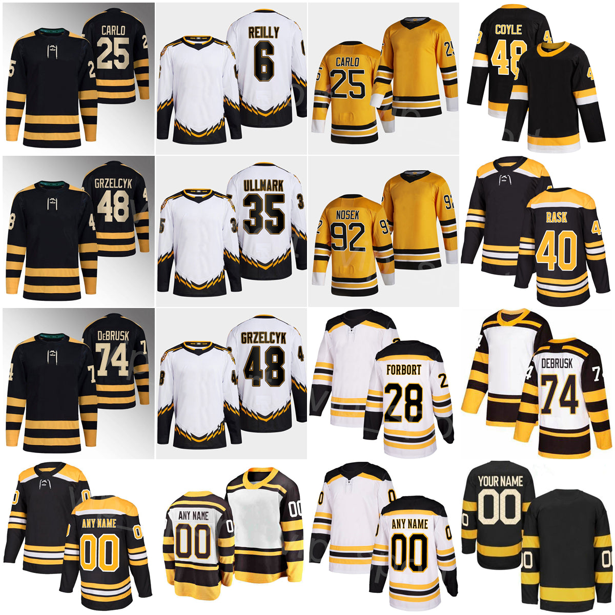 Reverse Retro Hockey 40 Tuukka Rask Jersey 18 Pavel Zacha 27 Hampus Lindholm 74 Jake DeBrusk 48 Matt Grzelcyk Tomas Nosek Brandon Carlo Derek Forbor