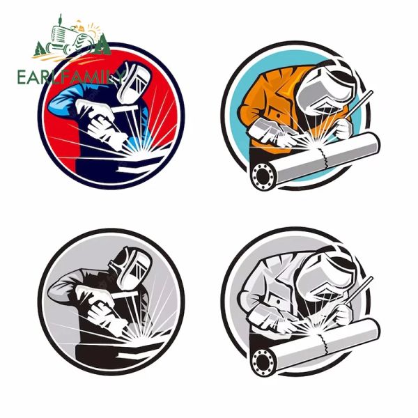 EARLFAMILY 13cm for Welder Personality Car Sticker Creative Car Goods Bumper Decal Refrigerator Vinyl Waterproof Car Accessories