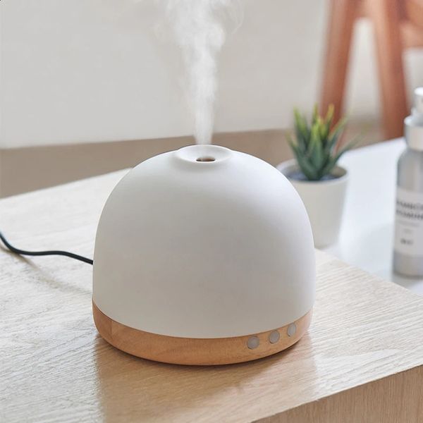 Humidifiers Ceramic Solid Wood Aromatherapy Machine Ultrasonic Humidifier Small Night Light Large Capacity Essential Oil Diffuser 240716 CL2