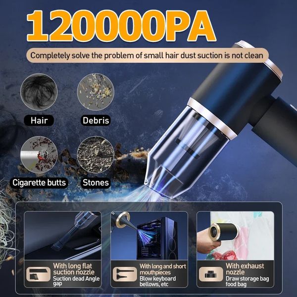 Cyclone Filter Rechargeable Battery Used for Machine Accessories Handheld Powerful Wireless Car Vacuum Cleaner Mini Wash w240824