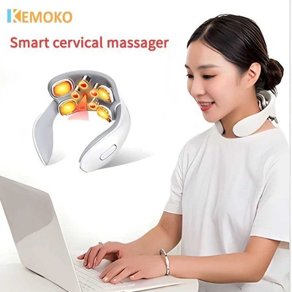 Massaging Neck Pillowws Shoulder Neck Massage Smart Back And Neck Massager Cervical Vertebra Health Care Vibrator Heating Relieve Pain Muscl