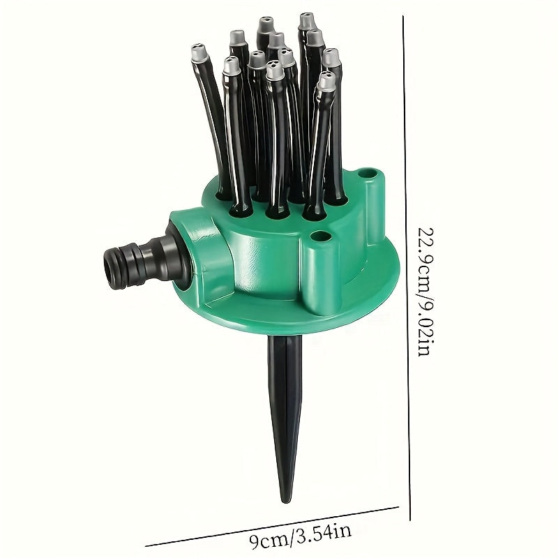 TEMU 1pc 360-degree Automatic Multi-head Garden Sprinkler, Plastic Lawn And Garden Watering System, No Power Supply Needed, Includes Multiple